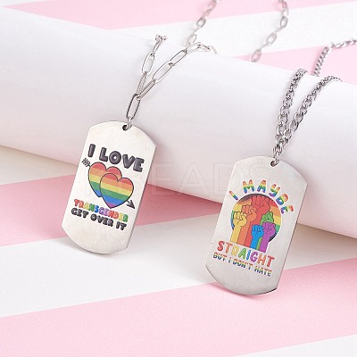 6Pcs 6 Style Pride 201 Stainless Steel Big Pendants STAS-SZ0003-10-1