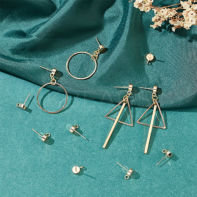 Brass Stud Earring Findings KK-BC0001-24G-1
