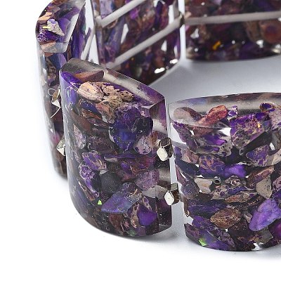 Dyed Natural Imperial Jasper & Synthetic Opal Stretch Bracelets BJEW-G702-01C-1