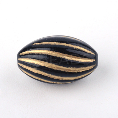 Oval Plating Acrylic Beads X-PACR-Q102-128B-1