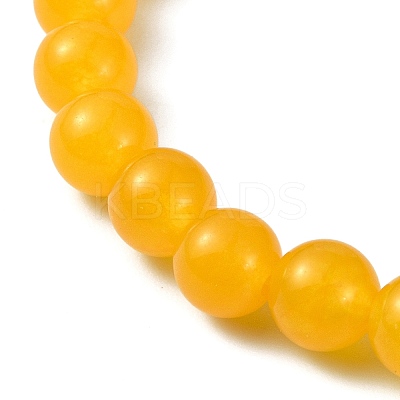 Natural Malaysia Jade Round Beaded Stretch Bracelets BJEW-JB09881-02-1
