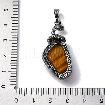 Natural Tiger Eye Pendants G-K338-42AS-05-1