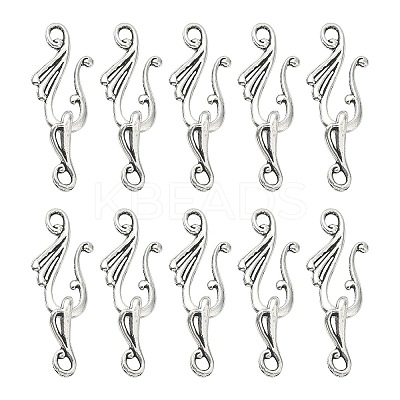 Tibetan Style Alloy Hook and Eye Clasps PALLOY-YW0003-25-1