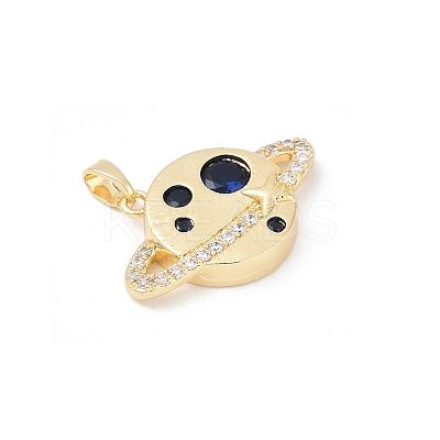 Brass Micro Pave Clear Cubic Zirconia Pendants KK-R213-19G-1