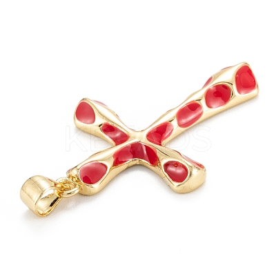 Brass Enamel Pendants KK-M220-06G-D-1