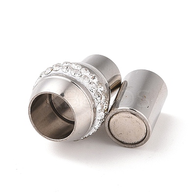 304 Stainless Steel Magnetic Clasps with Glue-in Ends LS-STAS-E054-1-1