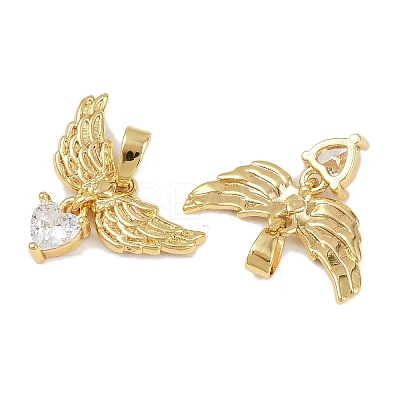 Brass Micro Pave Cubic Zirconia Pendants KK-F908-02G-01-1