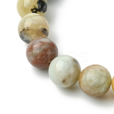 Natural Flower Amazonite Beads Stretch Bracelets BJEW-JB03849-02-1
