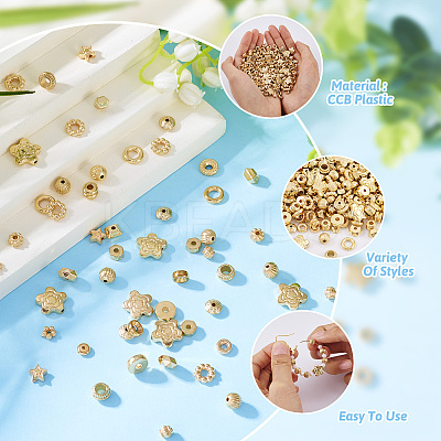 400Pcs 20 Styles CCB Plastic Beads CCB-TA0001-13-1