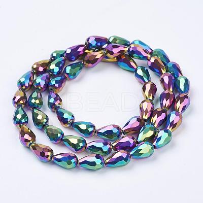 Electroplate Glass Beads Strands EGLA-D017-15x10mm-4-1