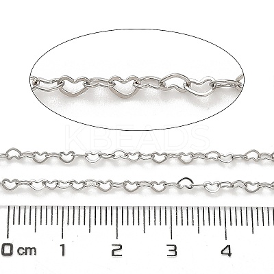 304 Stainless Steel Heart Link Chains CHS-A016-33P-A-1