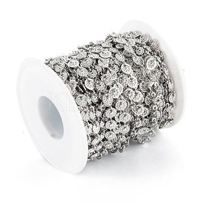 Tarnish Resistant Handmade 304 Stainless Steel Flat Round Charms Link Chains CHS-M004-10P-1