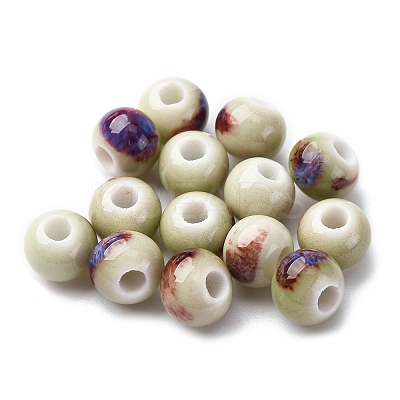 Bright Glazed Porcelain Beads PORC-D300-A09-1