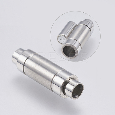 Tarnish Resistant 304 Stainless Steel Magnetic Clasps with Glue-in Ends LS-STAS-F139-070P-1