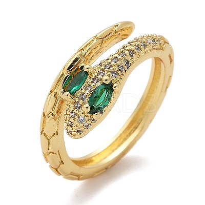 Brass Micro Pave Cubic Zirconia Finger Rings RJEW-C120-30B-G-1