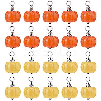 40Pcs 2 Colors Opaque Resin Vegetable Pendants PALLOY-FH00153-1
