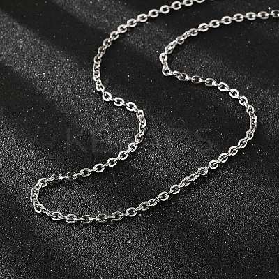 Tarnish Resistant Classic Plain 304 Stainless Steel Mens Womens Cable Chain Necklace Making STAS-P045-03P-1