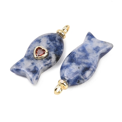 Natural Blue Spot Jasper Pendants G-Z134-06G-05-1