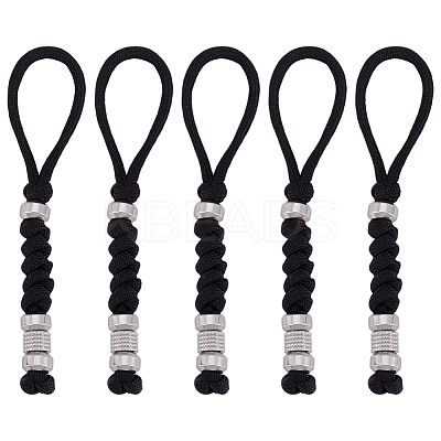 Umbrella Cord Polyester & Spandex Rope Keychain Carabiner HJEW-UN00093-1