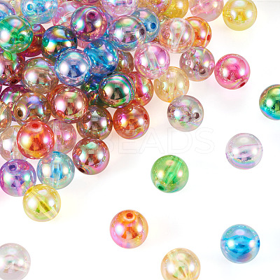 100Pcs 20 Colors Transparent Acrylic Beads MACR-TA0001-25-1