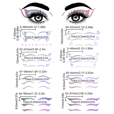 8Pcs 8 Styles Laser Eye Tattoo Stickers DIY-FG0004-50-1