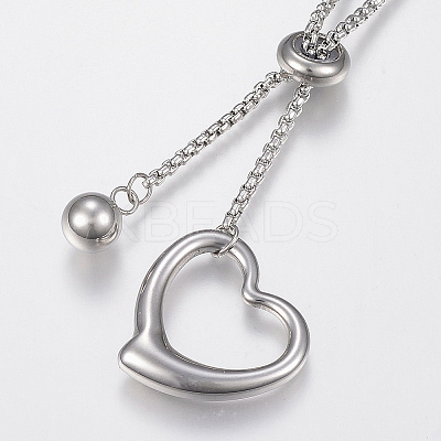 Tarnish Resistant Adjustable 304 Stainless Steel Lariat Necklaces LS-NJEW-H484-01P-1