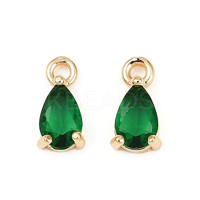 Brass Micro Pave Cubic Zirconia Pendants KK-K374-07G-01-1