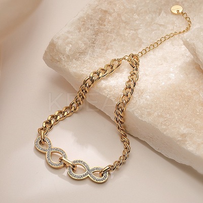 304 Stainless Steel Micro Pave Cubic Zirconia Bracelet LS-BJEW-C070-02G-1