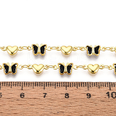Brass Glass Link Chains CHC-T018-15B-G-1