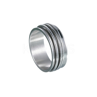 201 Stainless Steel Wide Band Rotating Finger Rings FS-WGEF0B4-07-1