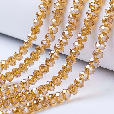 Electroplate Glass Beads Strands X-EGLA-A034-T8mm-B05-1