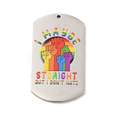 Non-Tarnish Pride 201 Stainless Steel Big Pendants STAS-J041-05F-1