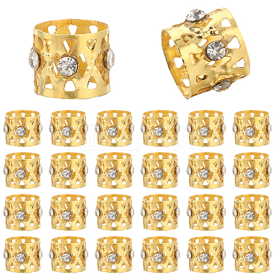 50Pcs Aluminum Dreadlocks Beads Hair Decoration OHAR-SC0001-03G-1