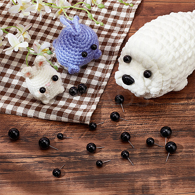 200Pcs 4 Styles Round Plastic Needle Felting Eyes DOLL-PH0001-47-1