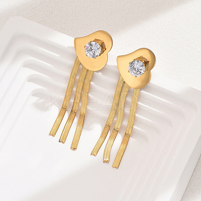 Fashionable Vintage Tassel 201 Stainless Steel Stud Earrings OP9629-3-1
