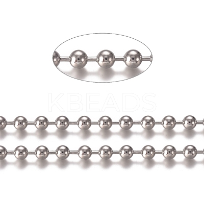 Tarnish Resistant 304 Stainless Steel Ball Chains CHS-E021-13M-P-1