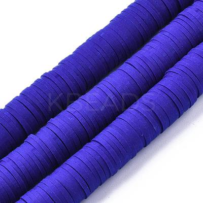 Flat Round Handmade Polymer Clay Beads CLAY-R067-12mm-09-1