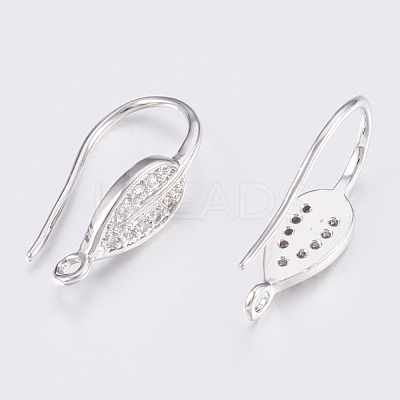 Brass Micro Pave Cubic Zirconia Earring Hooks ZIRC-K075-38P-1