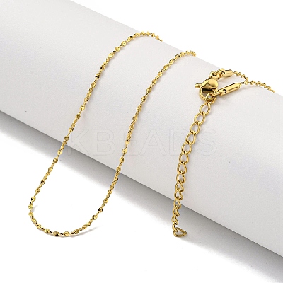 Ion Plating(IP) 304 Stainless Steel Serpentine Chain Necklaces LS-NJEW-R266-07G-1