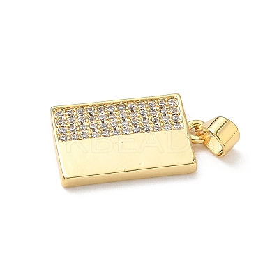 Brass Micro Pave Cubic Zirconia Pendants KK-D426-15B-G-1