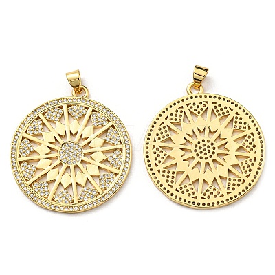 Brass with Cubic Zirconia Pendants KK-K341-39G-1
