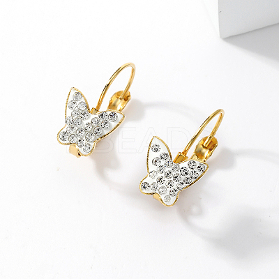 Elegant Butterfly 201 Stainless Steel Hoop Earrings GI3123-1