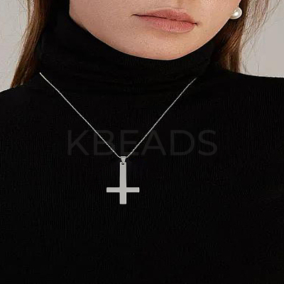 2Pcs 304 Stainless Steel Saint Peter's Cross Big Pendants STAS-LP0004-31-1