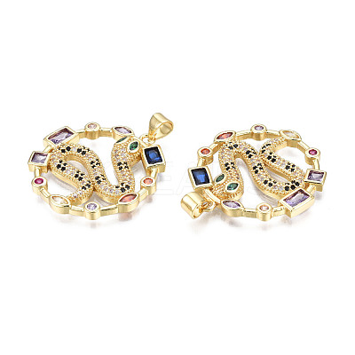 Brass Micro Pave 
Cubic Zirconia Pendants ZIRC-N039-229-1