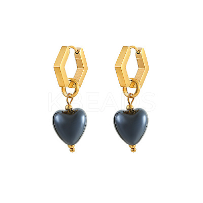 Golden 304 Stainless Steel Hoop Earrings MG1904-2-1