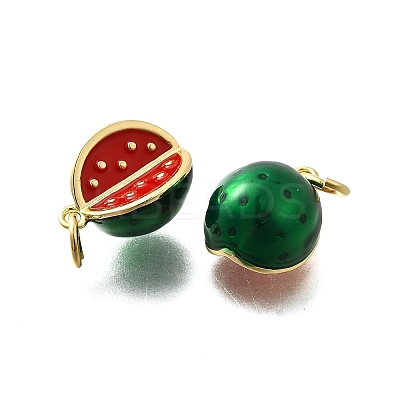 Brass Enamel Pendants KK-P295-15G-1