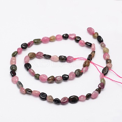 Nuggets Natural Multicolor Tourmaline Beads Strands X-G-N0164-06-1