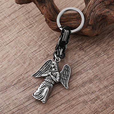 Vintage 304 Stainless Steel Angel Maria Keychains LS-MY5098-1