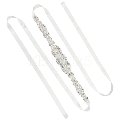 Flower Full Crystal Rhinestone Handmade Bridal Belts for Wedding Dresses AJEW-WH20006-233B-02-1