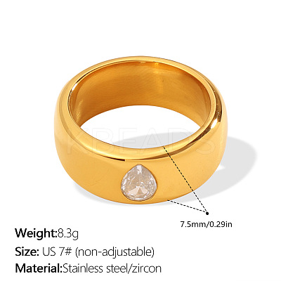 304 Stainless Steel Crystal Rhinestone Finger Rings WGDC4F7-03-1
